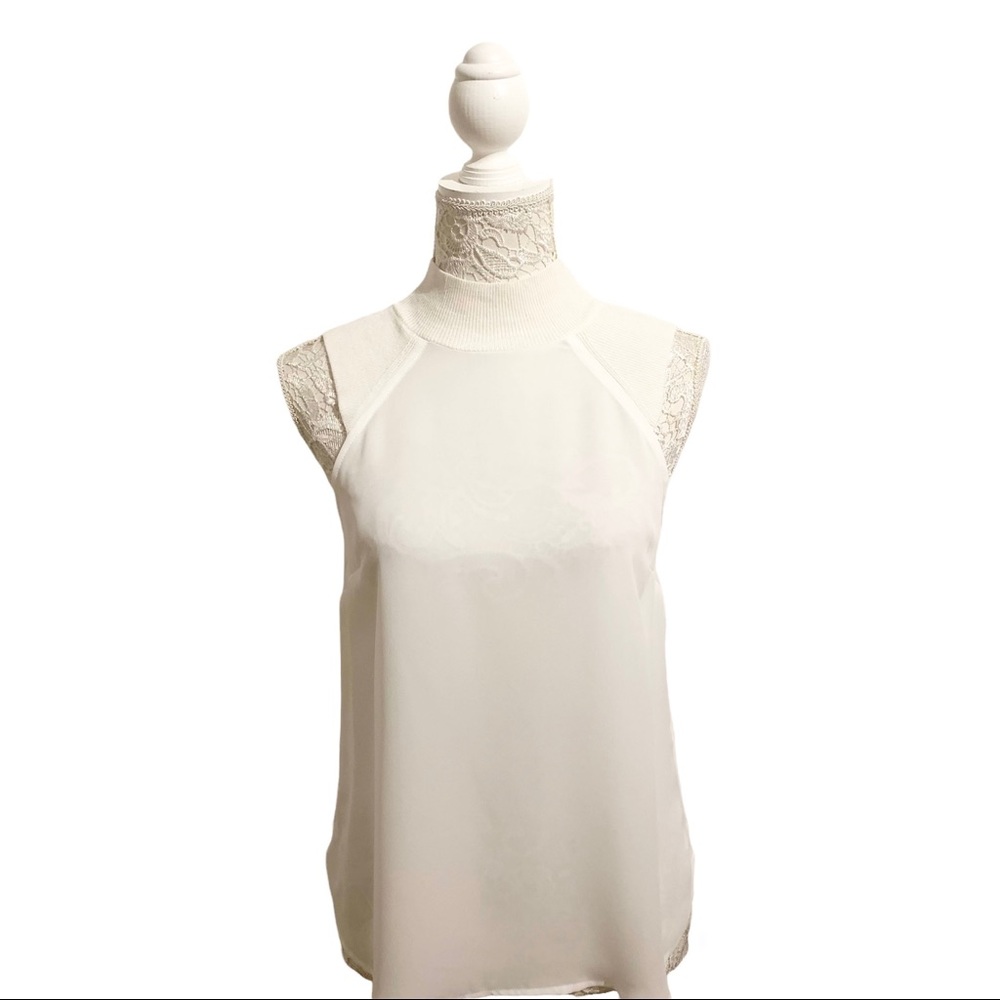 DYNAMITE Semi-Sheer Sleeveless Chiffon Blouse NWT